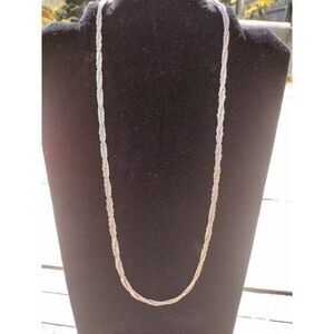 Vintage Silver and Gold Tone Braided Necklace